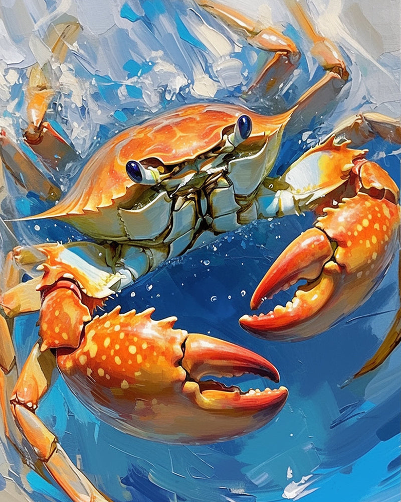 Krabbe im blauen Wasser Diamond Painting