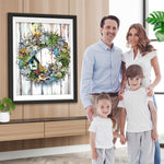 Kranz auf dem Holzbrett Diamond Painting