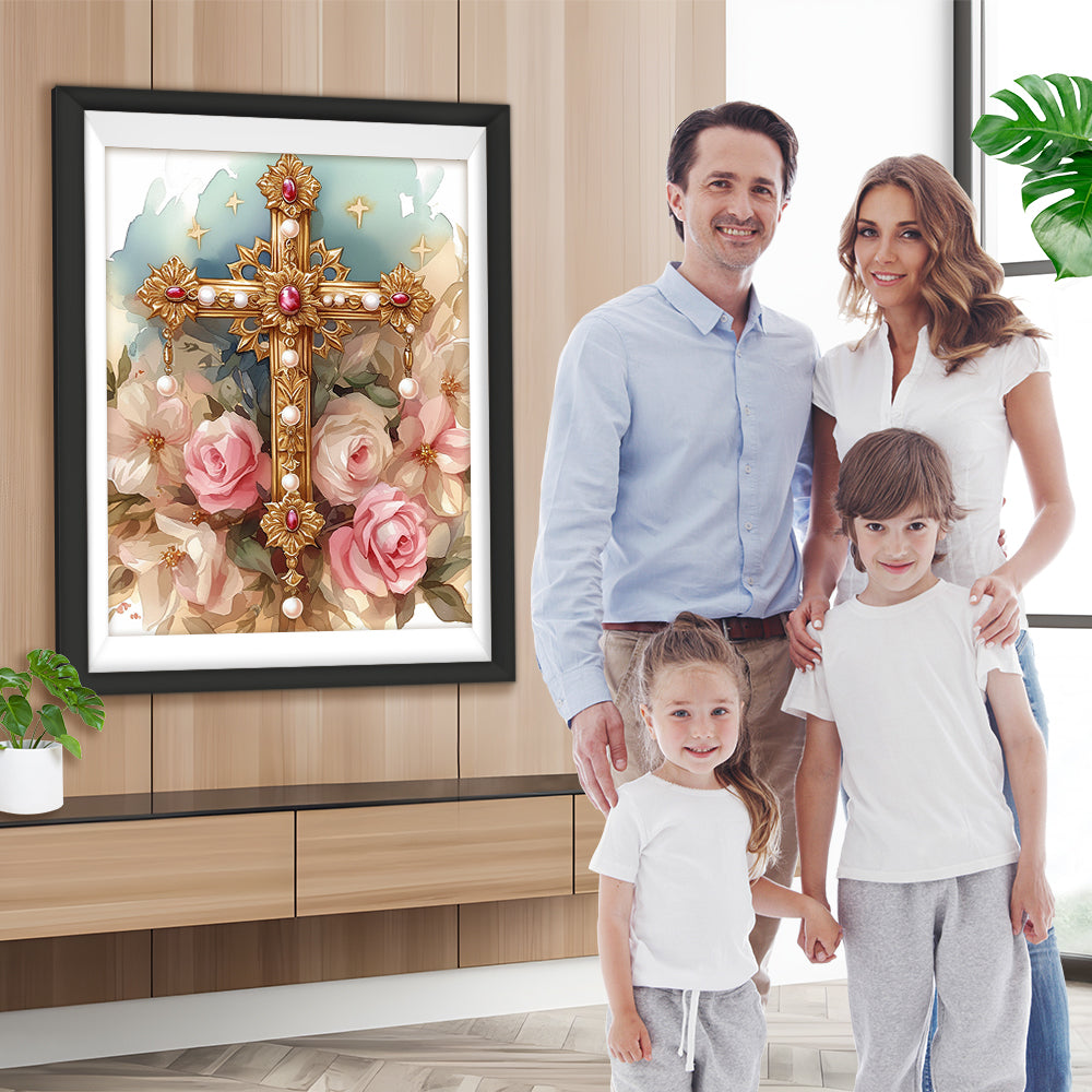 Kreuz und Blumen Diamond Painting