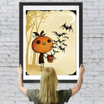 Kürbis-Elfe und Fledermäuse Diamond Painting