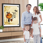 Kürbis-Elfe und Fledermäuse Diamond Painting