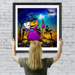 Kürbislaterne mit Maske Diamond Painting