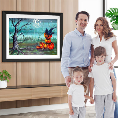 Kürbismann im verklüfteten Wald Diamond Painting