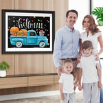 Kürbisse und blauer Wagen Diamond Painting