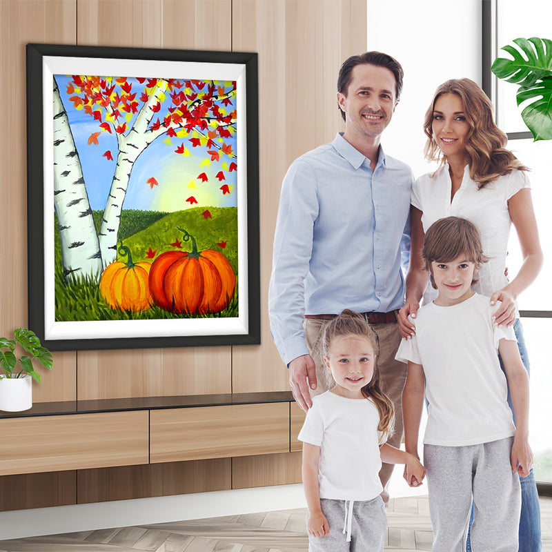 Kürbisse unter Bäumen Diamond Painting