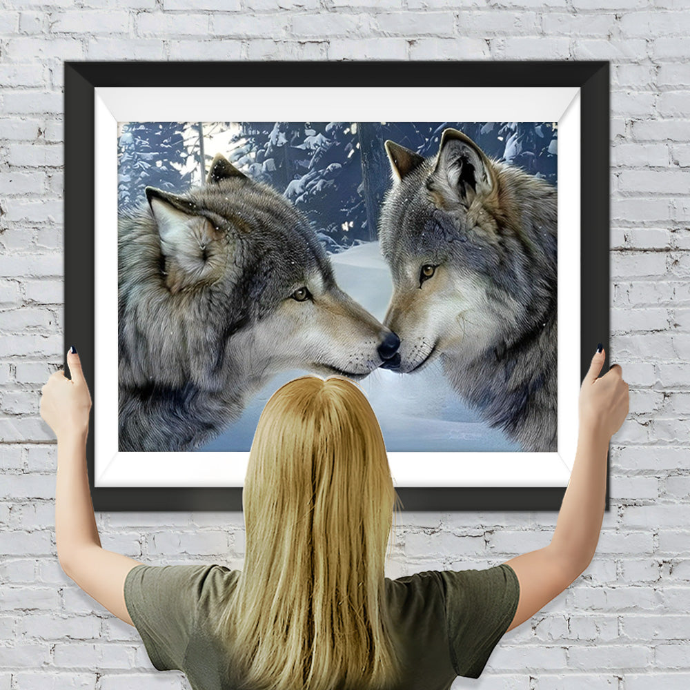 Küsse von Wölfen Diamond Painting