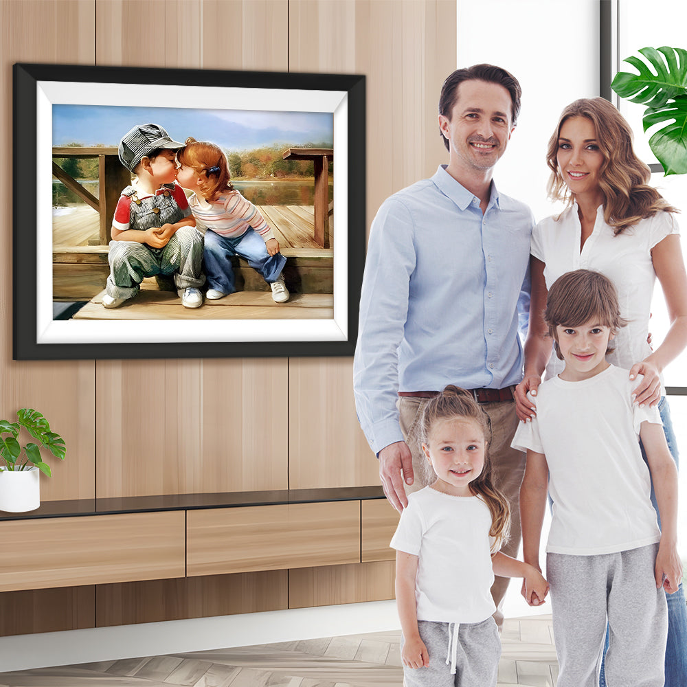 Küssende Jungen und Mädchen Diamond Painting