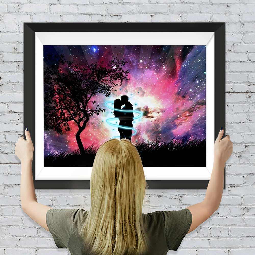 Küssendes Liebespaar im Sternenlicht Diamond Painting