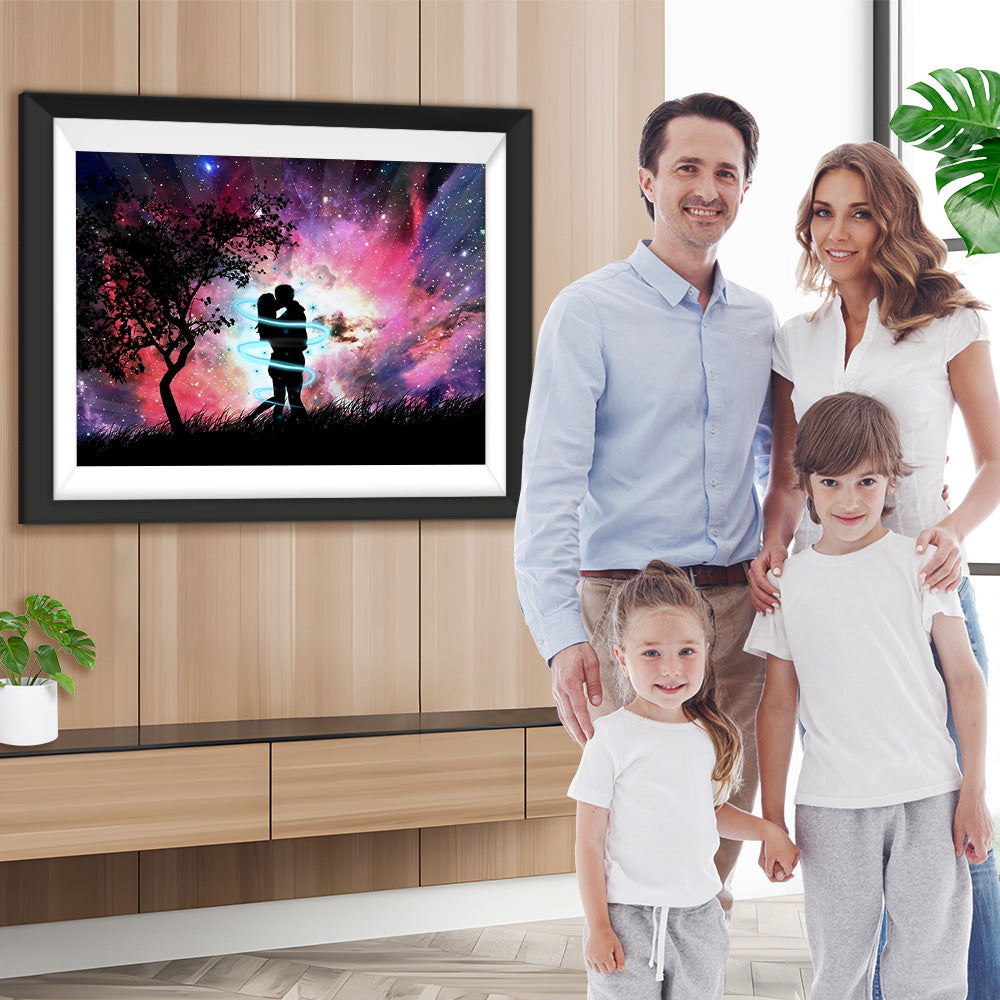 Küssendes Liebespaar im Sternenlicht Diamond Painting