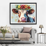 Kuh, die Girlande trägt Diamond Painting