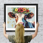 Kuh, die Girlande trägt Diamond Painting