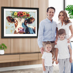 Kuh, die Girlande trägt Diamond Painting