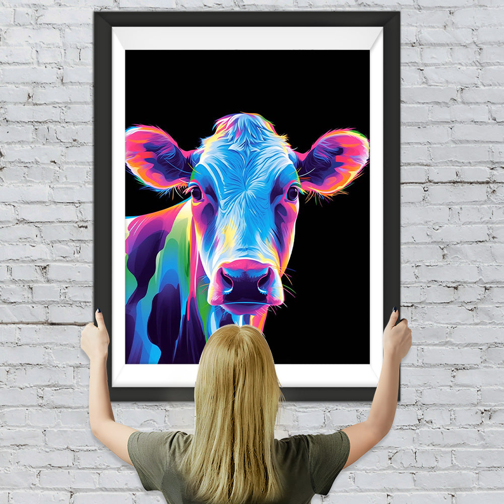 Kuh im Pop-Art-Stil Diamond Painting