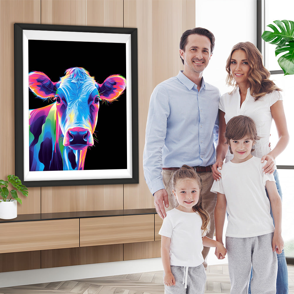 Kuh im Pop-Art-Stil Diamond Painting