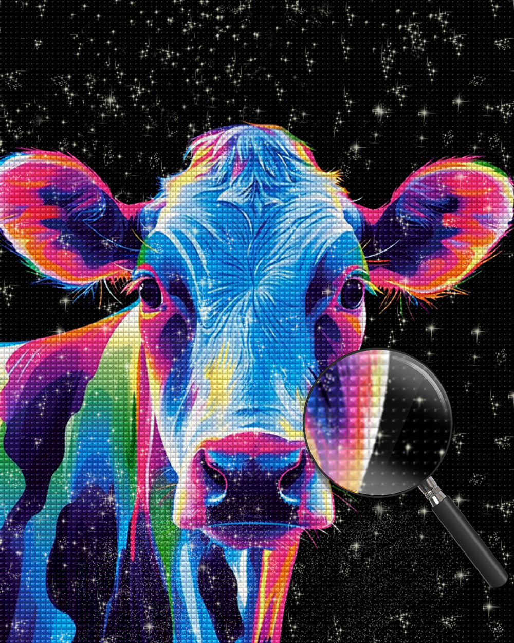 Kuh im Pop-Art-Stil Diamond Painting