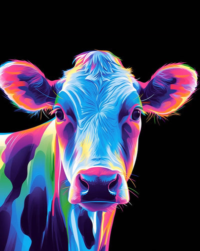 Kuh im Pop-Art-Stil Diamond Painting