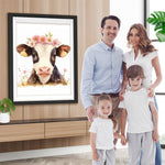 Kuh mit rosa Blumen Diamond Painting