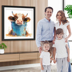 Kuh und blauer Eimer Diamond Painting