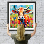 Kuh und Tulpen Diamond Painting