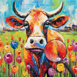 Kuh und Tulpen Diamond Painting
