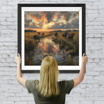 Kühe im wilden Gras Diamond Painting