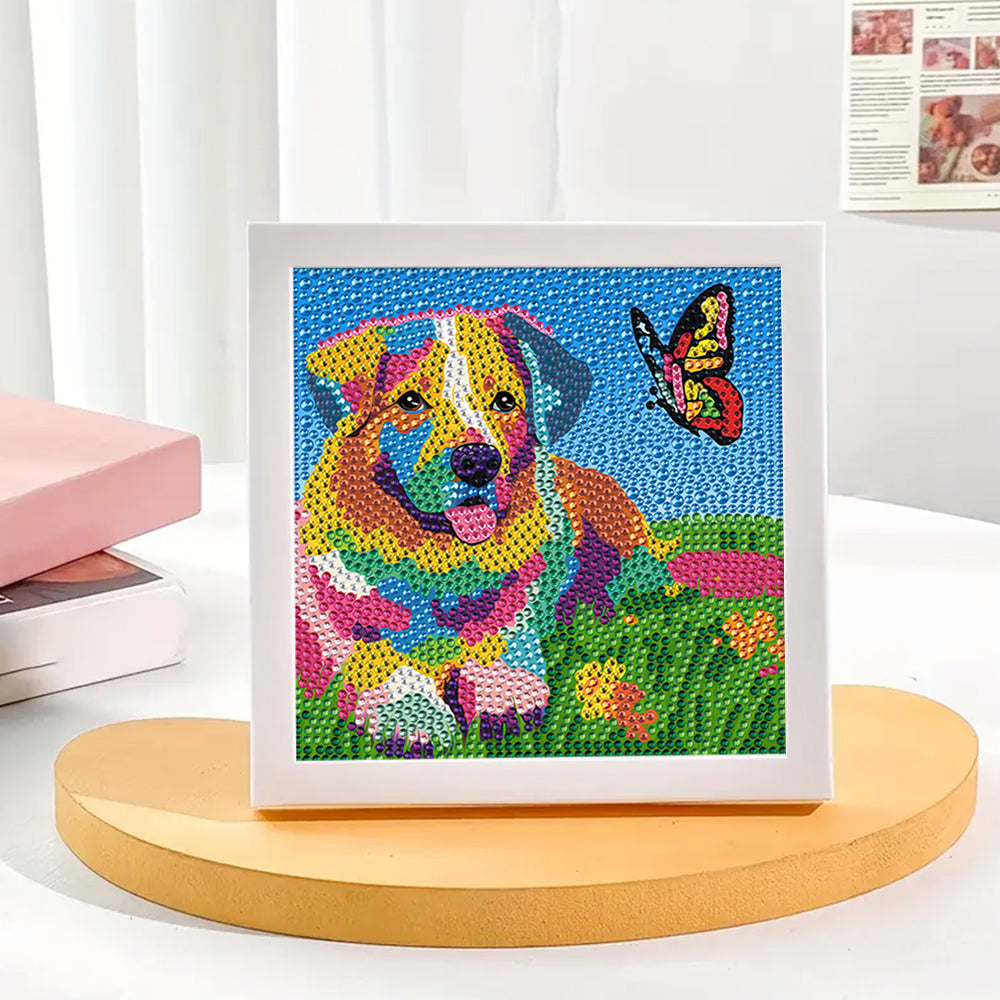 Labrador jagt Schmetterling Mini-Kristallpünktchen Diamond Painting