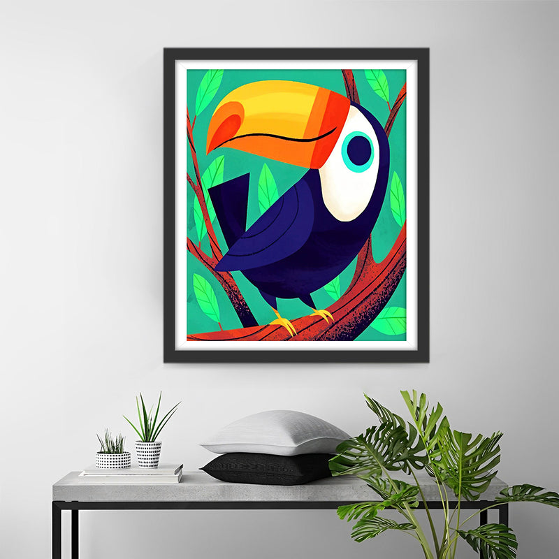 Lächelnder Cartoon Tukan Diamond Painting