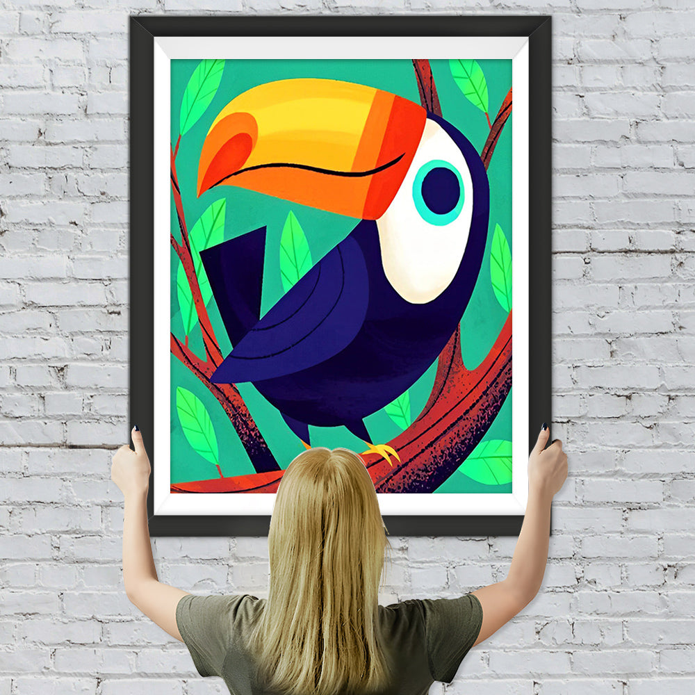 Lächelnder Cartoon Tukan Diamond Painting