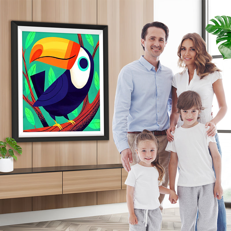 Lächelnder Cartoon Tukan Diamond Painting