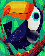 Lächelnder Cartoon Tukan Diamond Painting