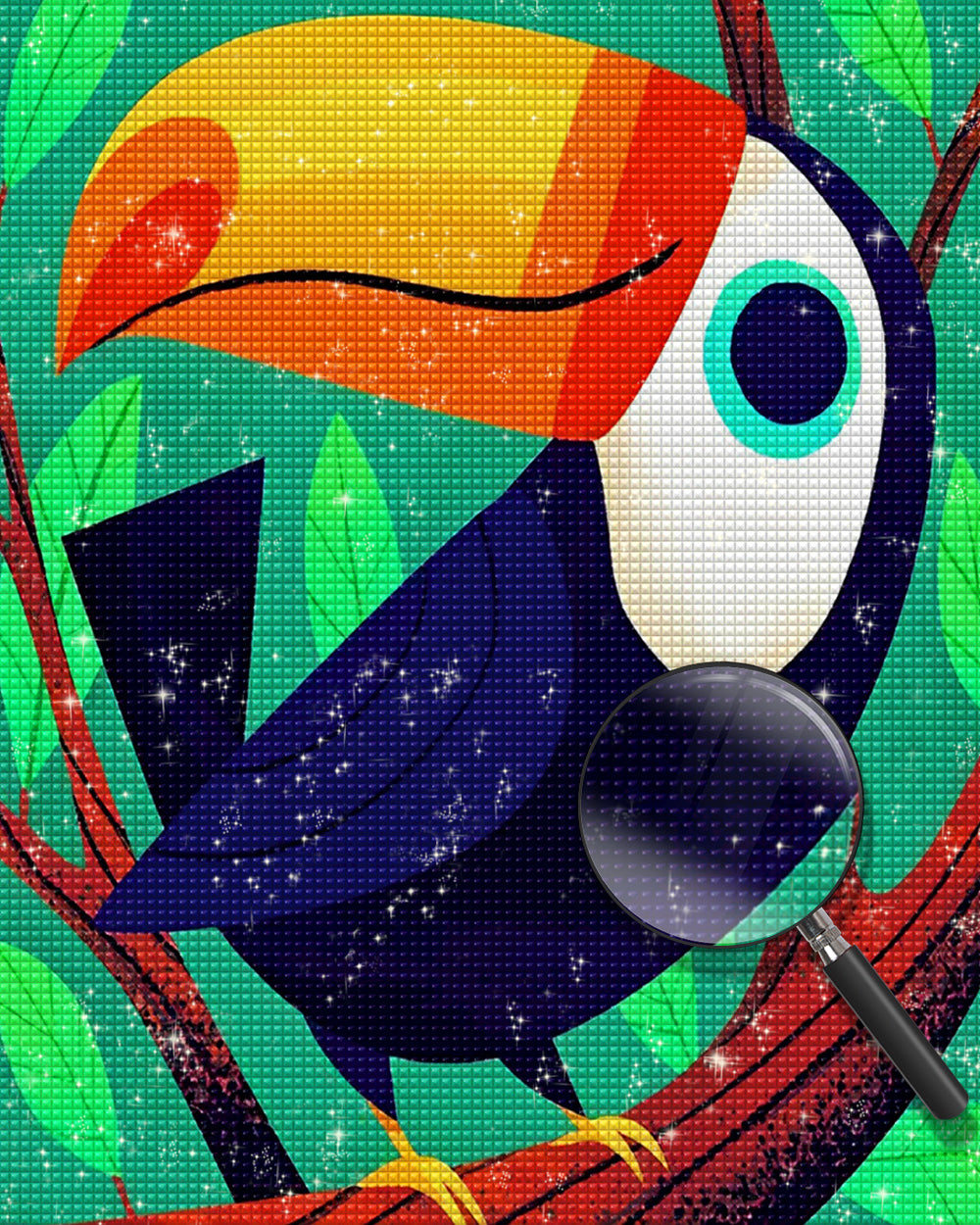 Lächelnder Cartoon Tukan Diamond Painting