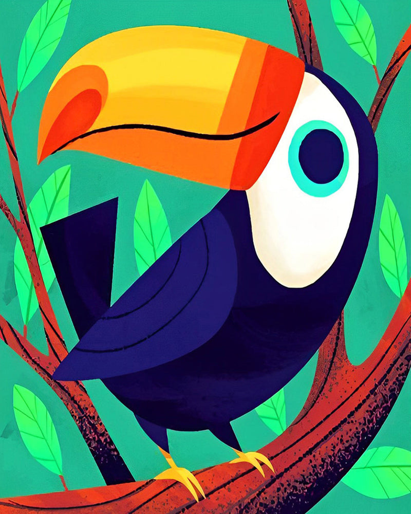 Lächelnder Cartoon Tukan Diamond Painting