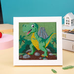 Lächelnder grüner Dinosaurier Mini-Kristallpünktchen Diamond Painting