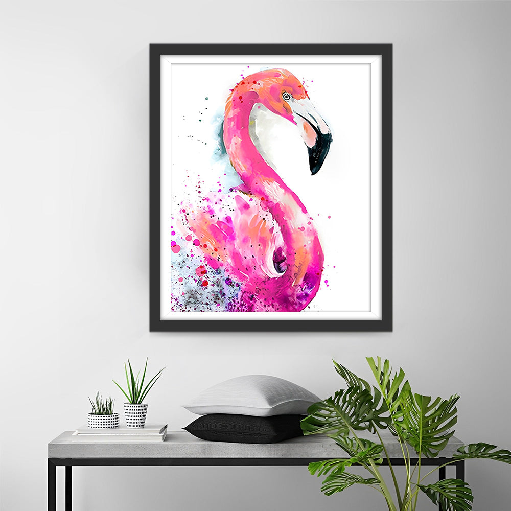 Lächelnder rosa Flamingo Diamond Painting