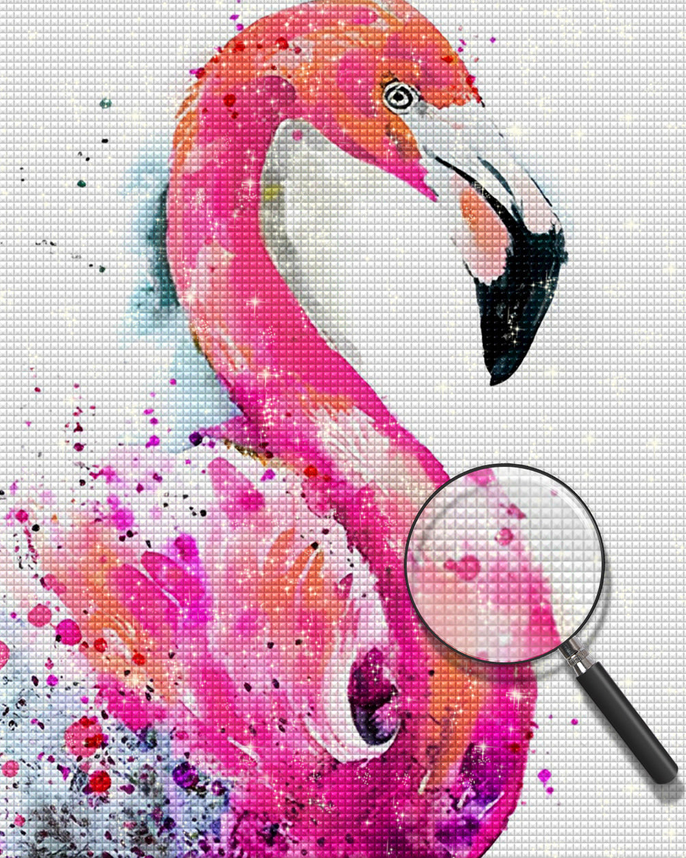 Lächelnder rosa Flamingo Diamond Painting