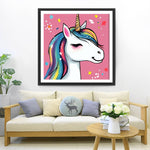 Lächelndes Cartoon-Einhorn Diamond Painting