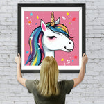 Lächelndes Cartoon-Einhorn Diamond Painting
