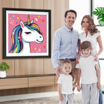 Lächelndes Cartoon-Einhorn Diamond Painting