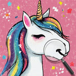 Lächelndes Cartoon-Einhorn Diamond Painting