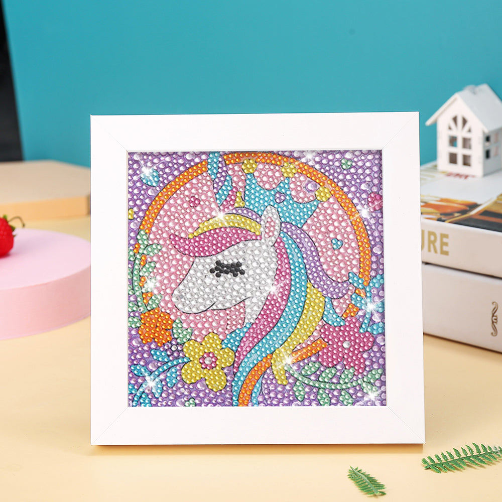 Lächelndes Einhorn Mini-Kristallpünktchen Diamond Painting