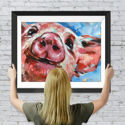 Lächelndes Schwein Diamond Painting