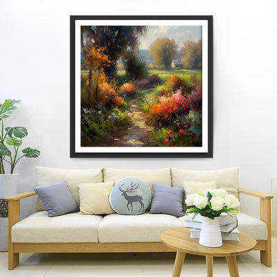 Ländliche Blumenwiese Diamond Painting