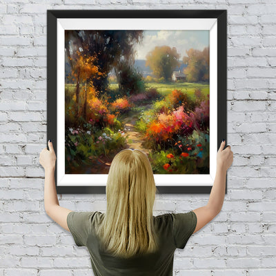 Ländliche Blumenwiese Diamond Painting