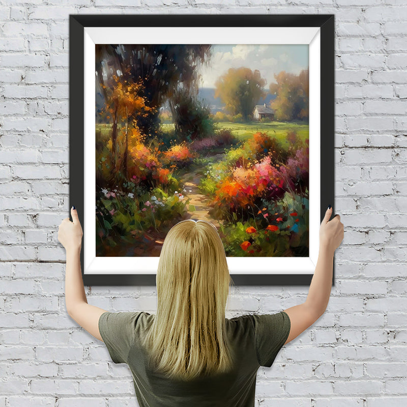Ländliche Blumenwiese Diamond Painting