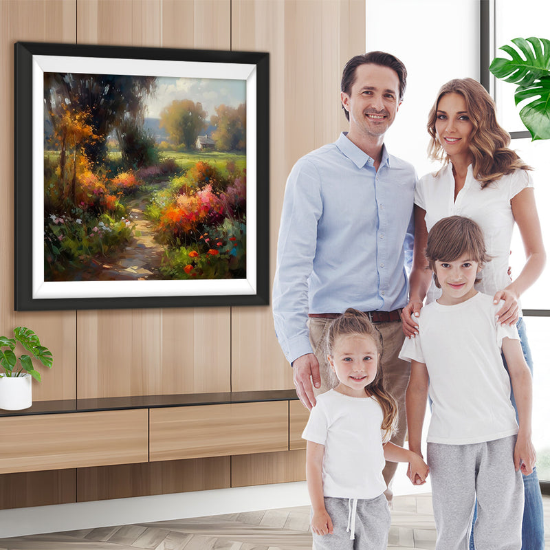 Ländliche Blumenwiese Diamond Painting