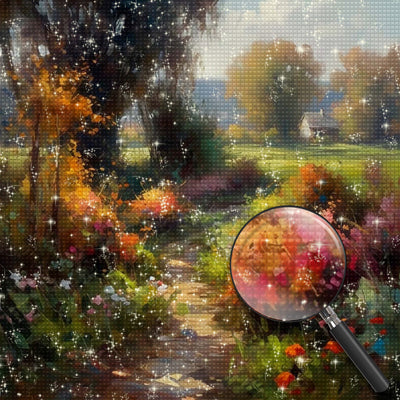 Ländliche Blumenwiese Diamond Painting