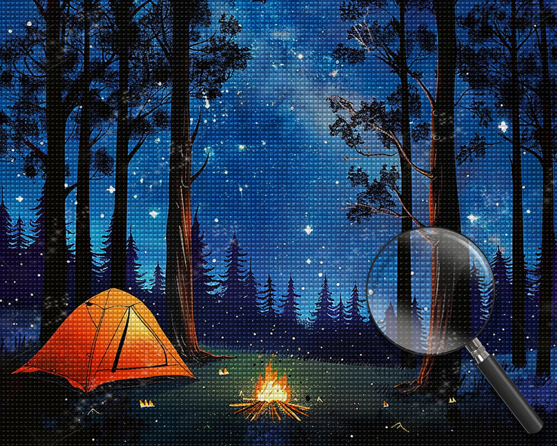 Landschaft Wald Sternenhimmel Diamond Painting