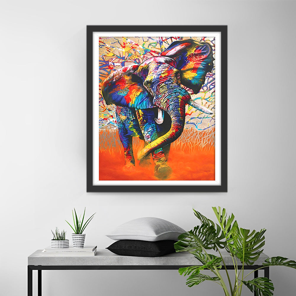 Laufender Elefant Diamond Painting