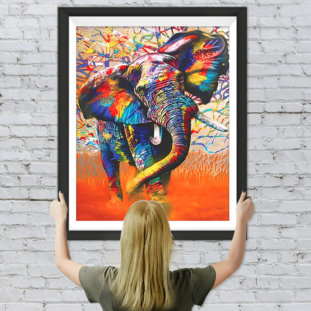 Laufender Elefant Diamond Painting