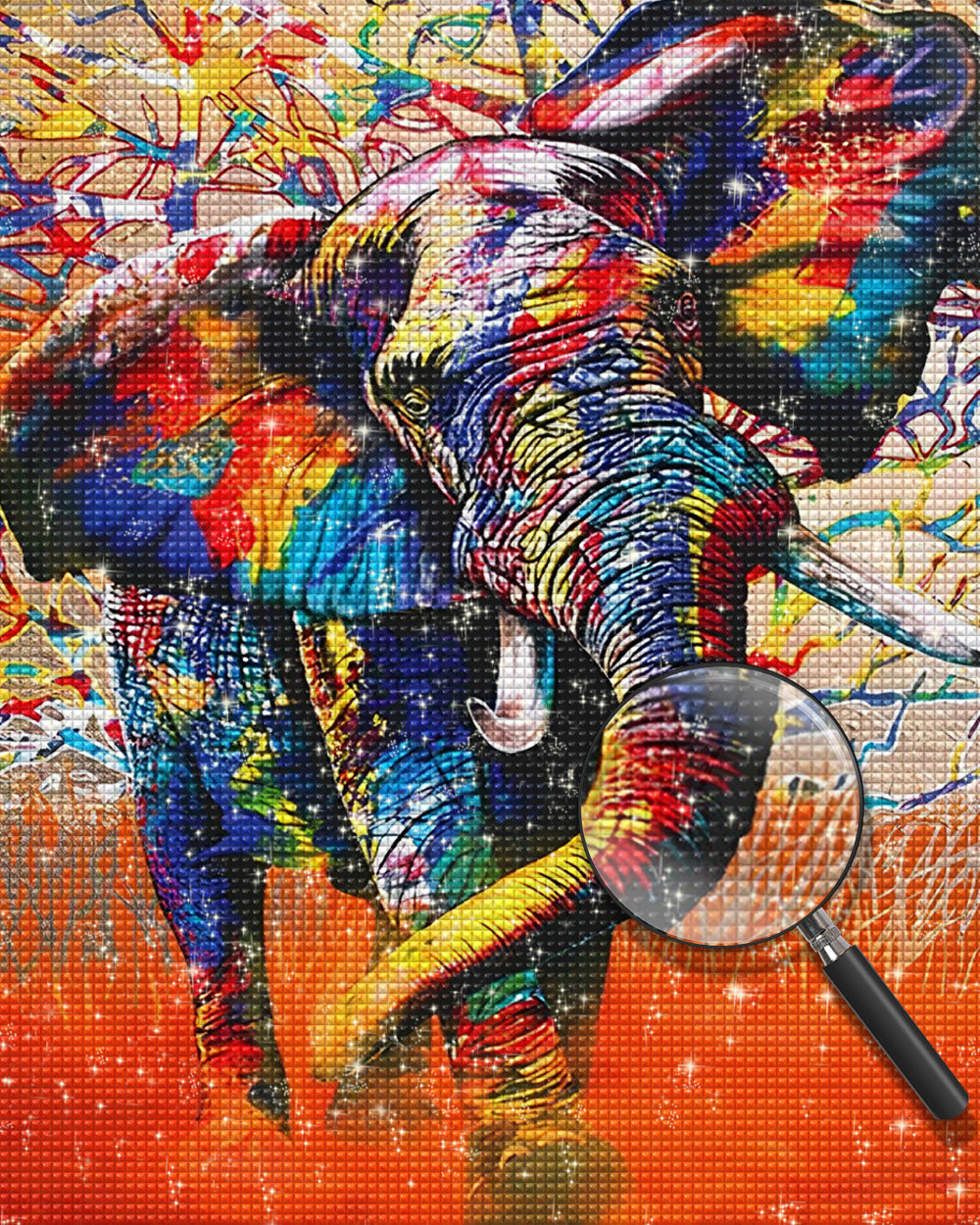 Laufender Elefant Diamond Painting